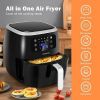 6.5QT Air Fryer Oilless Cooker with 8 Preset Functions and Smart Touch Screen-Black - Color: Black