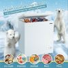 5.2 Cu.ft Chest Freezer Upright Single Door Refrigerator with 3 Baskets-White - Color: White