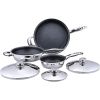 6pc High-Quality, Heavy-Gauge Stainless Steel Non-Stick Skillet Set