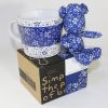 SYNC - [Flower Blue] Stuffed Bear Mug (3.3 inch height)