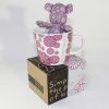 SYNC - [Flower Pink] Stuffed Bear Mug (3.3 inch height)