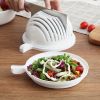 1pc Vegetable Cutting Aid Fruit Vegetable Salad Cutting Bowl Kitchen Plastic Divider Salad Cutting Mold; Kitchen Accessories